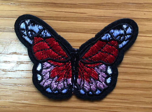 Bufferfly patch in red and pink