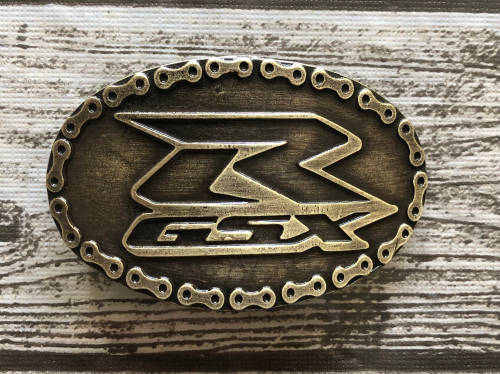 Biker Belt buckle plated bronz GSXR