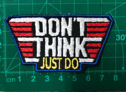 Top gun badge patch with words