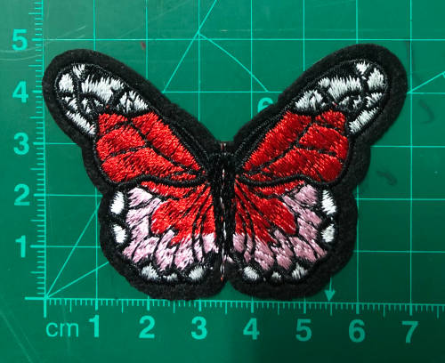 Bufferfly patch in red and pink