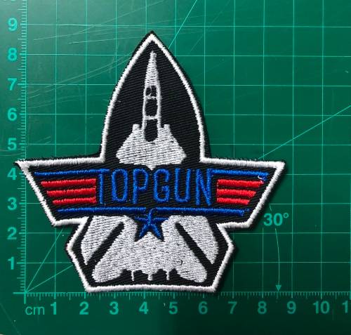 Top gun badge patch with plane top view