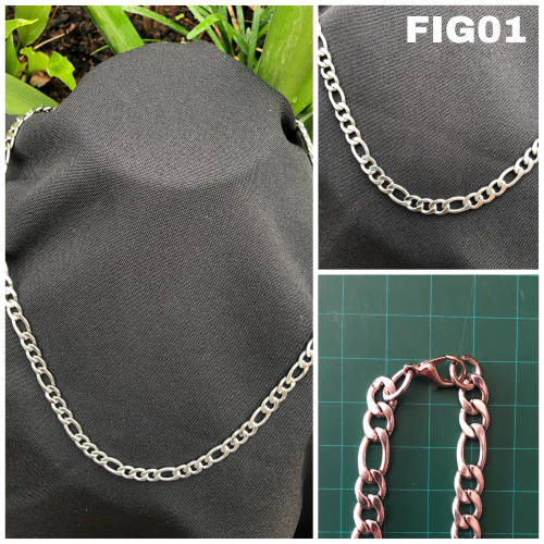 FIG01 Figaro stainless steel flat Necklace 60cm