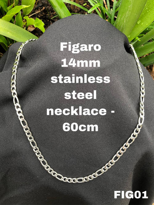 FIG01 Figaro stainless steel flat Necklace 60cm