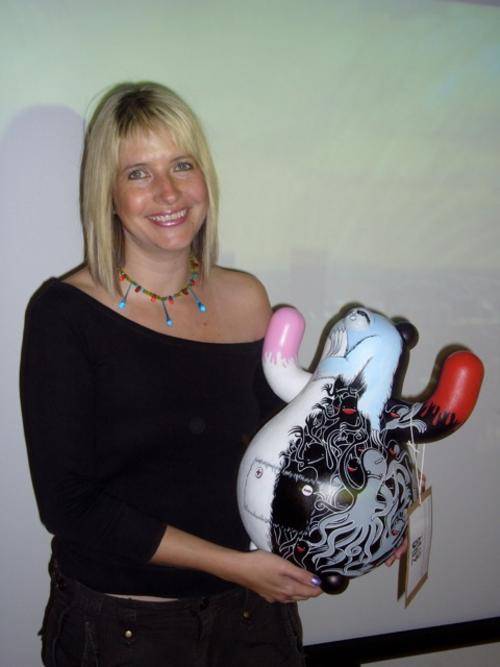 Lauren holding Bare to scale.