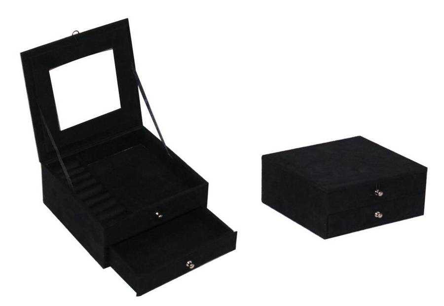 MAROON SUEDE JEWELLERY BOX