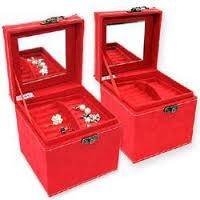3 TIER SQUARE JEWELLERY BOX NOW IN FOUR COLOURS