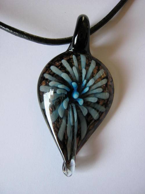 Gorgeous blue murano glass pendant