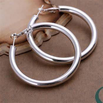 STERLING SILVER 925 FILLED STUNNING LADIES FASHION HOOP EARRINGS