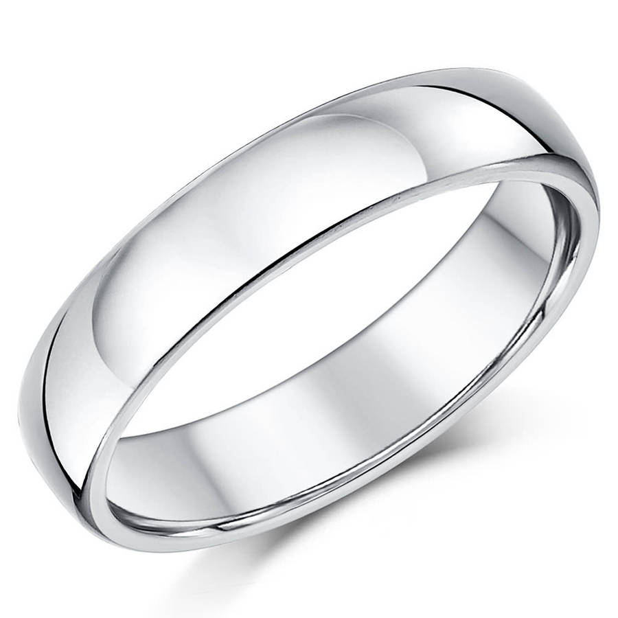 4MM wide half round Sterling Silver Band