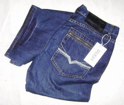 ( 34 Only ) - Mens GUESS Blue Jeans ( Dark Blue )