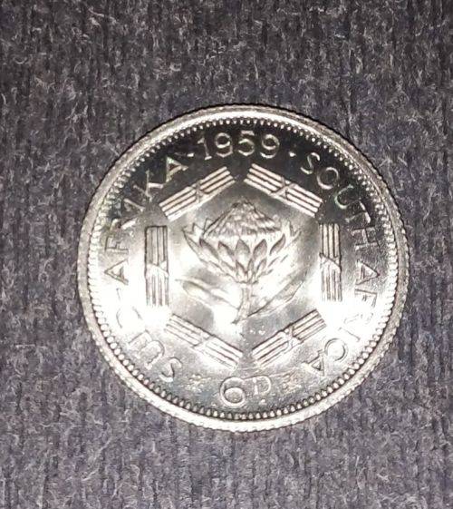 1959 sixpence silver.