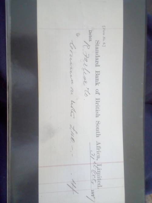 Hand writen cheque 1877