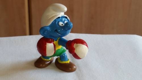 1980 SCHLEICH MODEL 20419 - BOXER SMURF - MADE IN WEST GERMANY