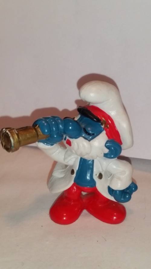 1981  SCHLEICH 20141 -  PAPA CAPTAIN SMURF - PEYO - MADE IN HONG KONG