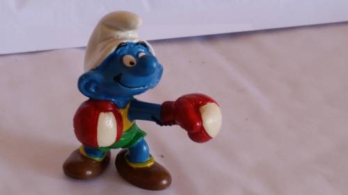 1980 SCHLEICH 20419  - BOXER SMURF  - PEYO - MADE IN WEST GERMANY