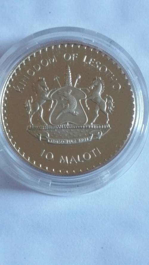 LESOTHO 1988 PAPAL VISIT - 10 MALOTI - SILVER PROOF COMMEMORATIVE COIN