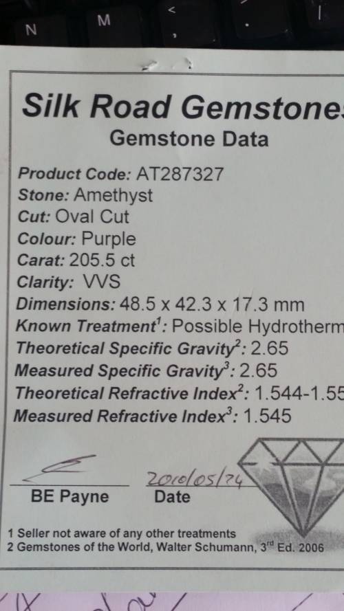 205.5 cts OVAL CUT AMETHYST