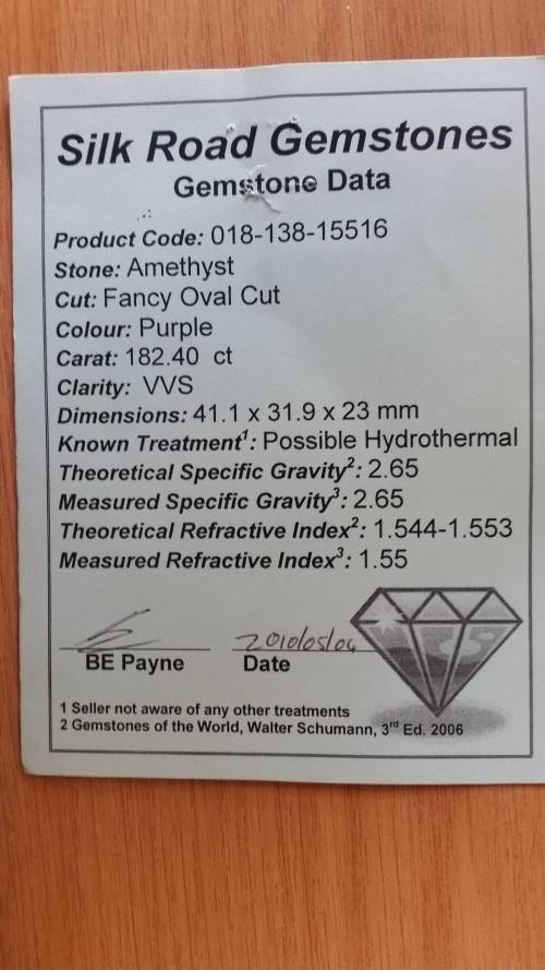 182.40 cts FANCY OVAL CUT AMETHYST