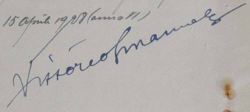 MUSSOLINI & KING EMANUELE AUTOGRAPHS PRE WW 2 1928 DOCUMENT RARE 2 SIGNATURES