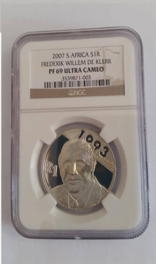 2007 Frederick de Klerk - R1 Silver Coin PF69 Ultra Cameo