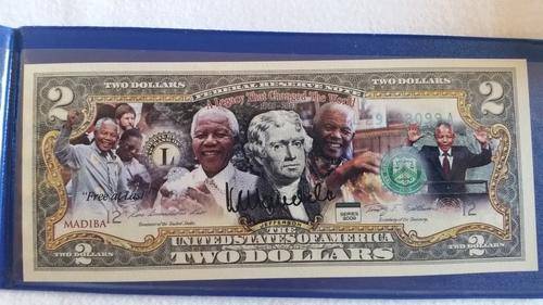 Nelson Mandela "A LEGACY THAT CHANGED THE WORLD" USA 2 Dollar Commemorative Bill