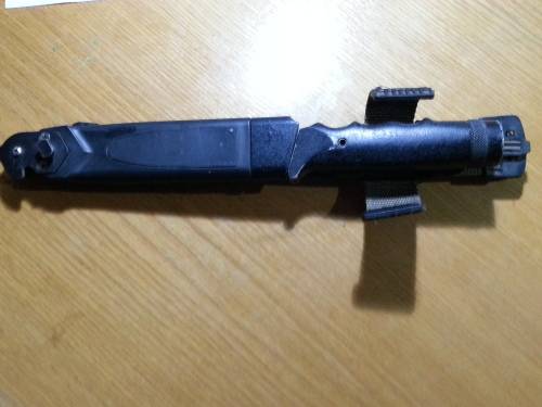 Vintage Marto Brewer Explorer Survival styled fixed blade knife with original sheath.