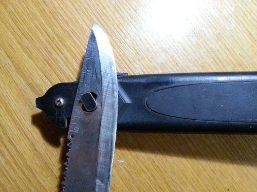 Vintage Marto Brewer Explorer Survival styled fixed blade knife with original sheath.