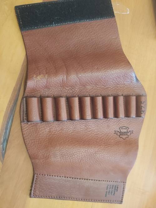 Leatrher stock cover with ammo holder .30 Cal