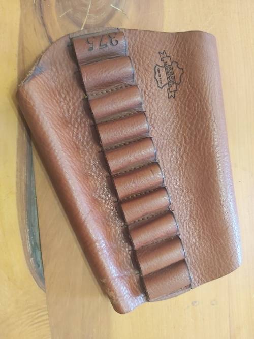 Leatrher stock cover with ammo holder .30 Cal