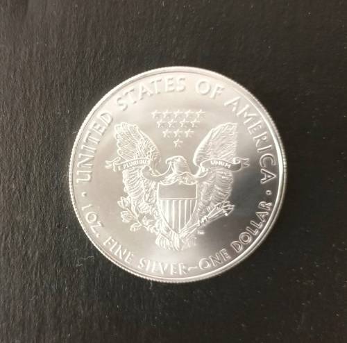 RARE 2021 UNITED STATES FINE SILVER EAGLE (UNC)(CAPSULED)(FINAL YEAR OF DESIGN)