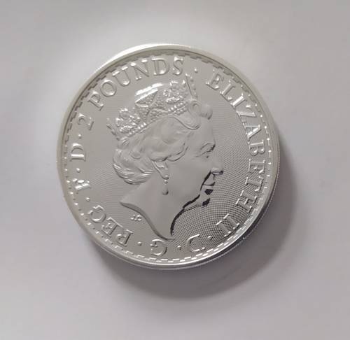 {ECONO BID} 2021 BRITTANIA 1 OZ SILVER COIN (UNC) IN CAPSULE