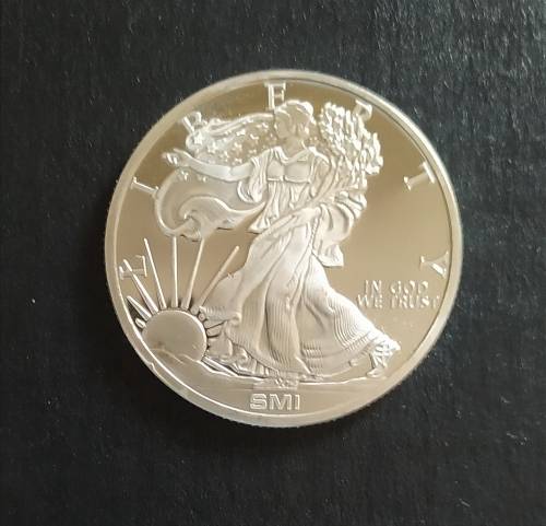 {ECONO BID} SUNSHINE MINT UNITED STATES 1 TROY OZ SILVER LIBERTY COIN (PROOF) (UNC) (IN CAPSULE)