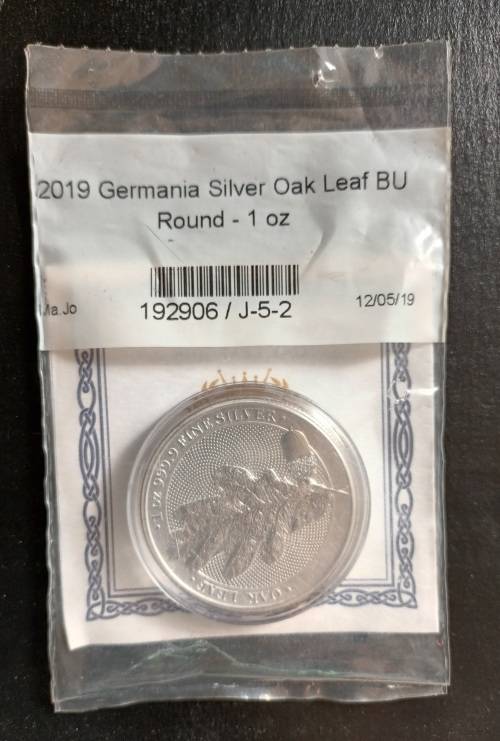 *RARE* 2019 GERMANIA 1 OZ SILVER OAK COIN (UNC)(CAPSULED)(COA)