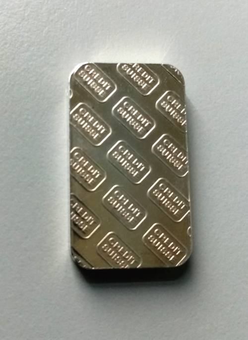 20 GRAM CREDIT SUISSE 999.0 FINE SILVER BAR FOR SALE.