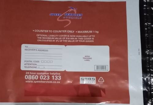 **PRE-PAID SPEED SERVICES COURIER COUNTER TO COUNTER 1KG PARCEL BAGS**