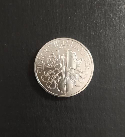 1 OZ FINE SILVER AUSTRIAN PHILHARMONIC COIN - 2021
