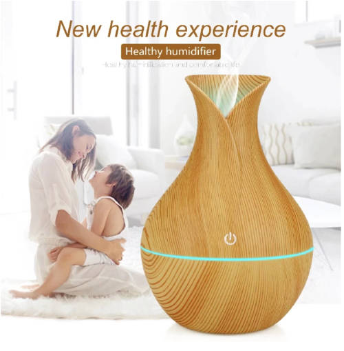 Air Aroma Humidifier Essential Oil Diffuser LED Aromatherapy Humidifier Wood Grain Air Humidifier