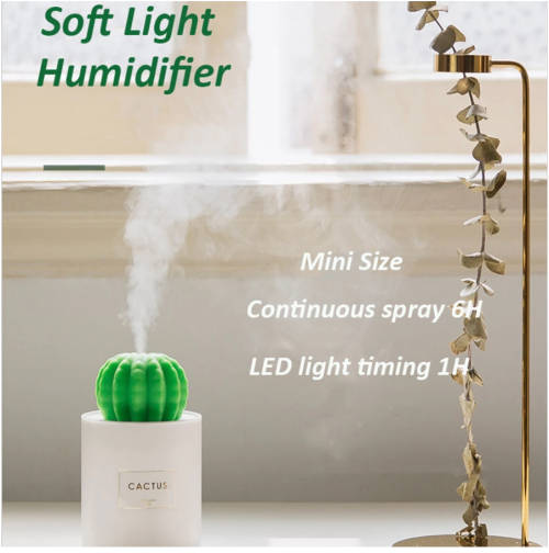 Hot USB Air Humidifier Cactus Timing Aromatherapy Diffuser 280ml Mist Maker Fogger Mini roma Diffuse