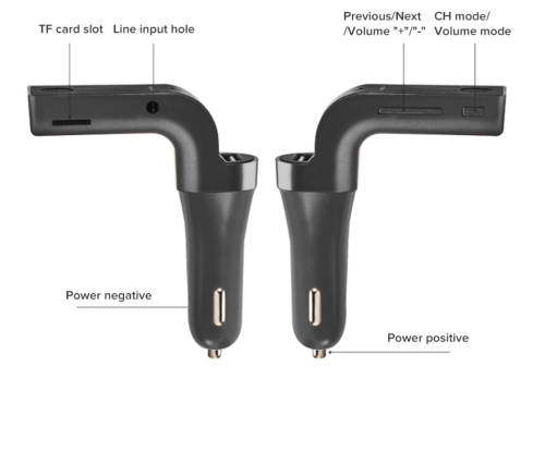 USB Car Charger Wireless Bluetooth FM Transmitter Hands Free Kit Music MP3 Player Support TF Card