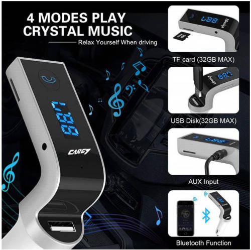 USB Car Charger Wireless Bluetooth FM Transmitter Hands Free Kit Music MP3 Player Support TF Card