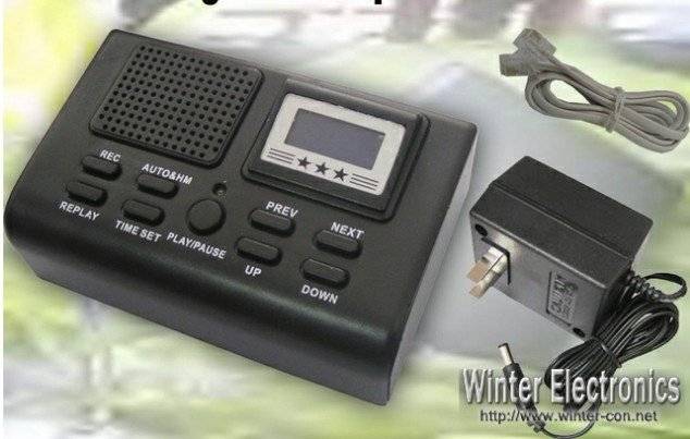 Standalone LCD Display Telephone Voice Recorder Audio Player w RJ11 Cable