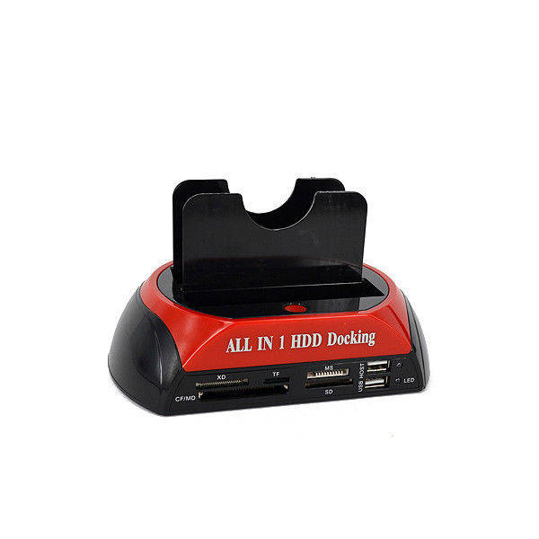2.5" 3.5" SATA IDE HDD Docking Dual Station Card Reader USB Hub OTG