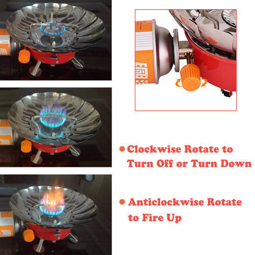 Heartte Portable Collapsible Windproof Backpacking Gas Camping Stove (K-203)