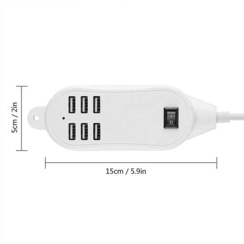 6- Port USB Desktop Multi function Fast Wall Charger Station Power Adapter