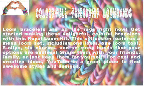 LOOM BAND 4200 ACCESSORY CASE RAINBOW COLOR GLITTER RUBBER CRAFT MAKING KIT