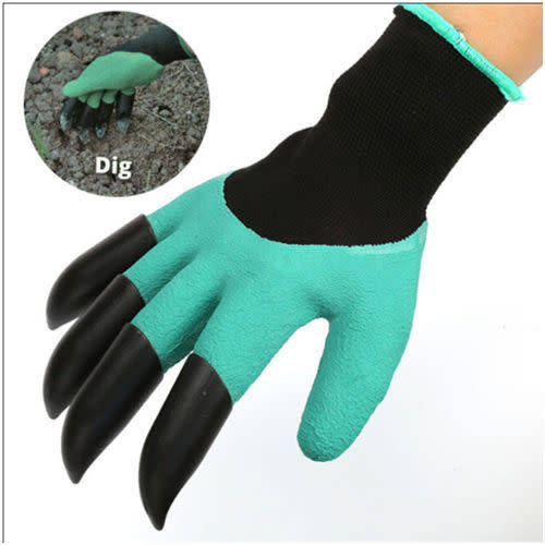 Hot Garden GENIE Gloves Digging&Planting with 4 ABS Plastic Claws Gardening PF