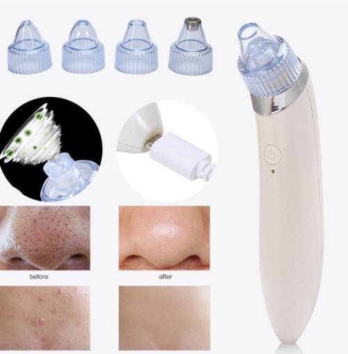 Blackhead Vacuum Acne Cleaner Pore Remover Electric Skin Facial Cleanser Care - White