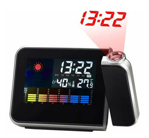 Digital Projection Alarm Clock LED with Temperature Weather Station LCD Display