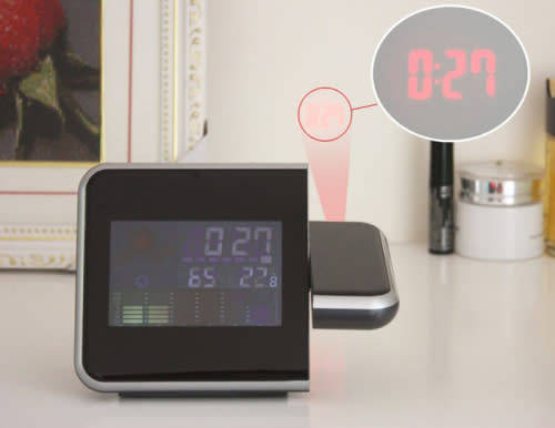Digital Projection Alarm Clock LED with Temperature Weather Station LCD Display