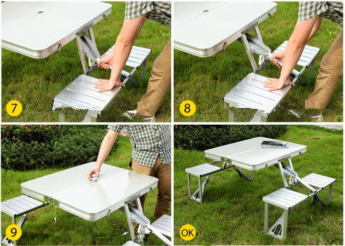 Aluminum picnic table outdoor folding table